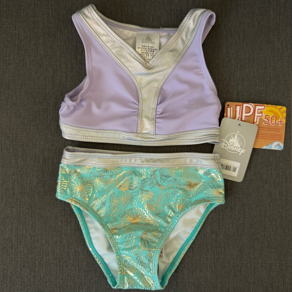 NWT Disney Little Mermaid Inspired Two-Piece Bathing Suit - 4T
